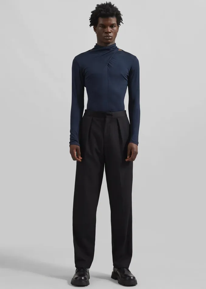 The Frankie Shop Tops Louis Gabriel Nouchi Crossed Top 8211 Night Blue 8211 Men