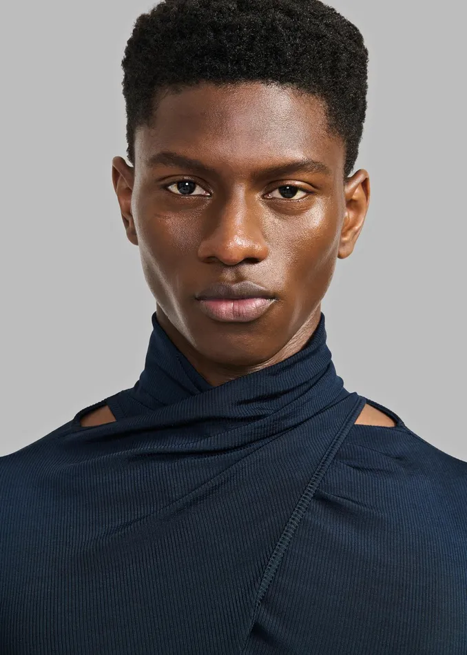 The Frankie Shop Tops Louis Gabriel Nouchi Crossed Top 8211 Night Blue 8211 Men