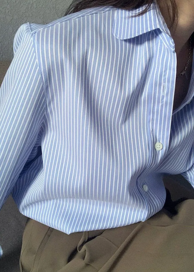 The Frankie Shop Tops Mina Shirt 8211 Blue Stripe 8211 Women