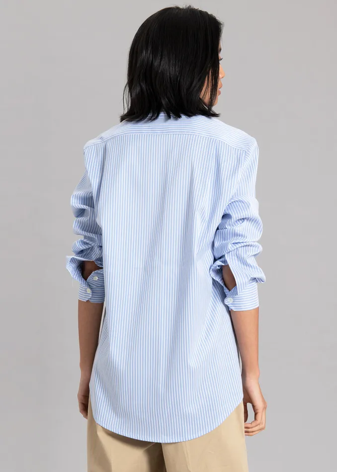 The Frankie Shop Tops Mina Shirt 8211 Blue Stripe 8211 Women