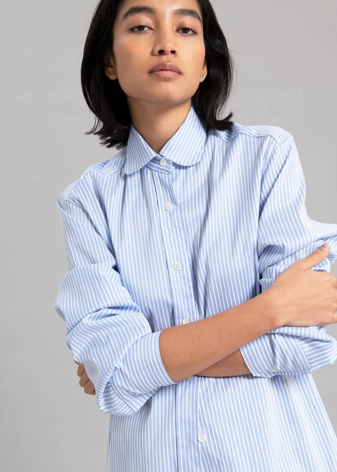 The Frankie Shop Tops Mina Shirt 8211 Blue Stripe 8211 Women