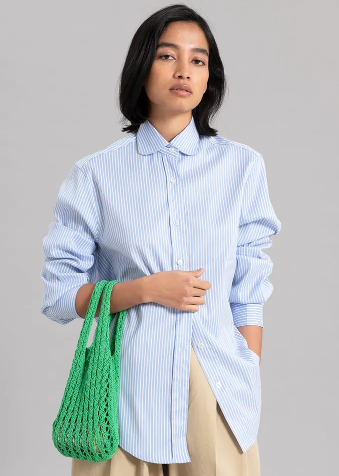 The Frankie Shop Tops Mina Shirt 8211 Blue Stripe 8211 Women