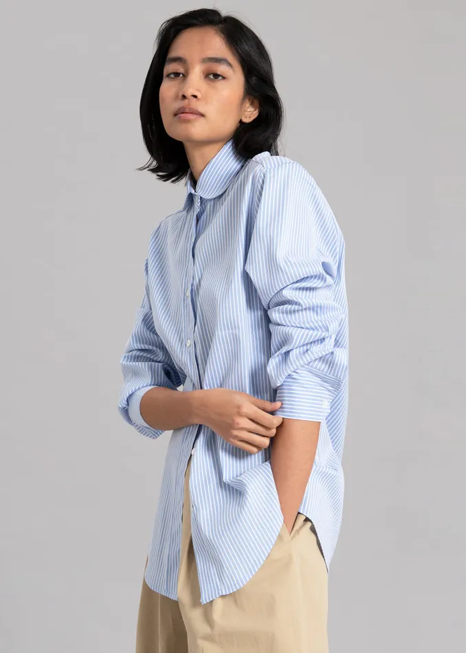 The Frankie Shop Tops Mina Shirt 8211 Blue Stripe 8211 Women