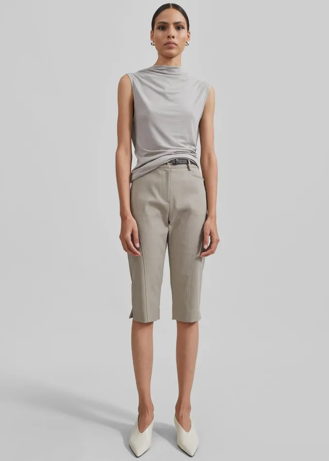 The Frankie Shop Tops Salma Drop Back Blouse 8211 Beige 8211 Women