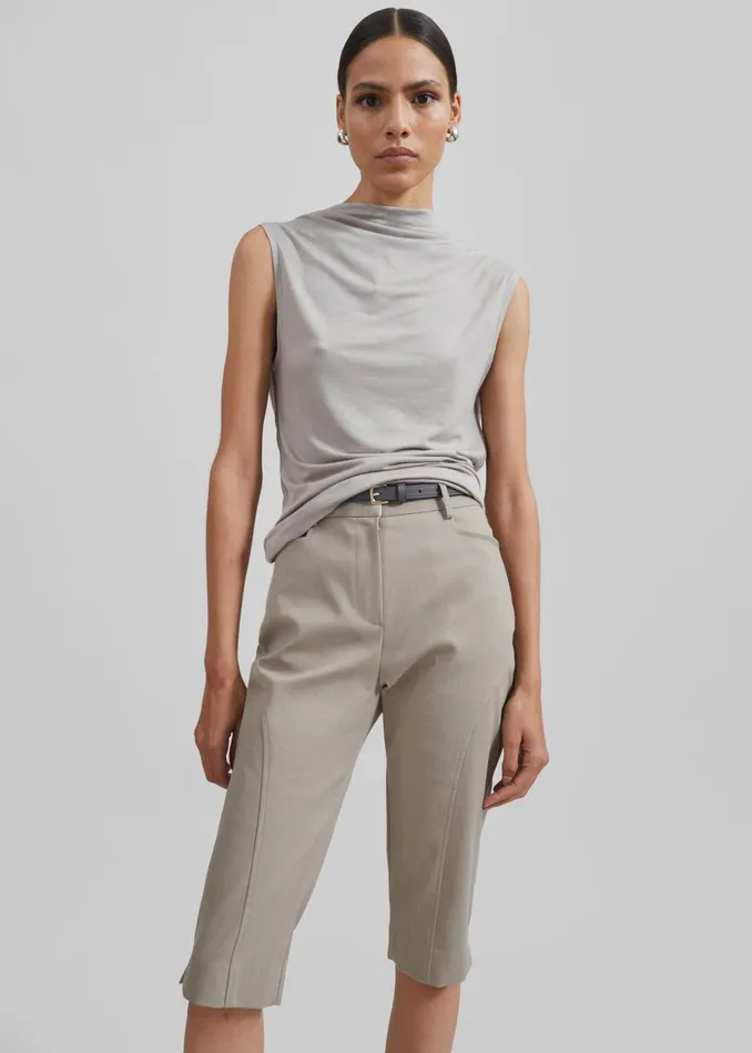 The Frankie Shop Tops Salma Drop Back Blouse 8211 Beige 8211 Women