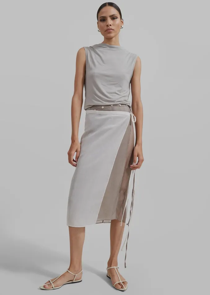 The Frankie Shop Tops Salma Drop Back Blouse 8211 Beige 8211 Women