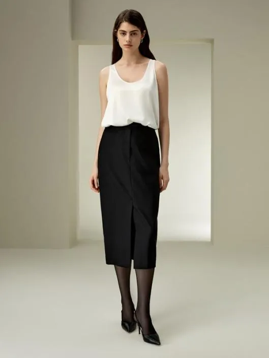 The Modern Beauty Silk Wool Pencil Skirt Women Lilysilk Bottoms