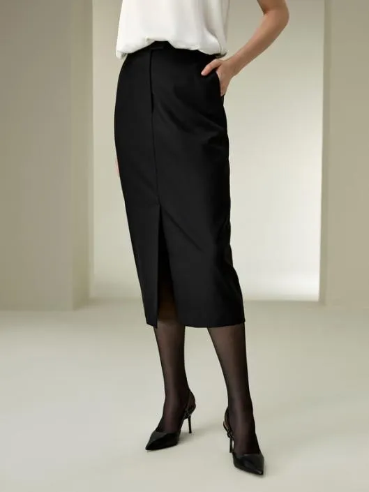The Modern Beauty Silk Wool Pencil Skirt Women Lilysilk Bottoms