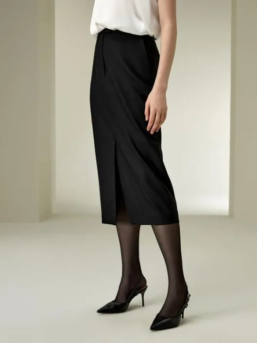 The Modern Beauty Silk Wool Pencil Skirt Women Lilysilk Bottoms