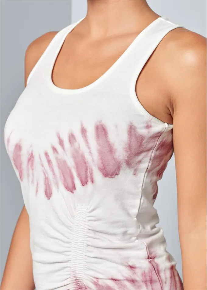 TIE DYE RUCHED LOUNGE DRESS White and Purple Women VENUS Dresses