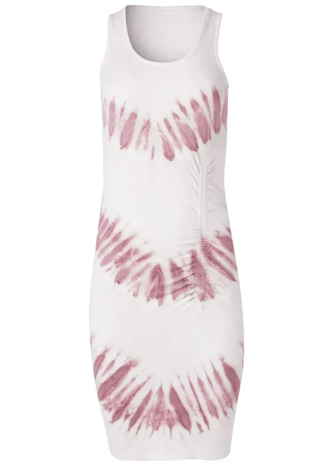 TIE DYE RUCHED LOUNGE DRESS White and Purple Women VENUS Dresses