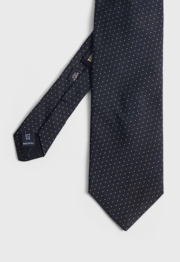 Ties Woven Silk Micro Pattern Tie Black 8211 Paulstuart Mens