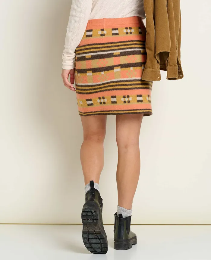 ToadandCo Skirts and Skorts Women8217s Heartfelt Sweater Skirt Papaya Geo Stripe