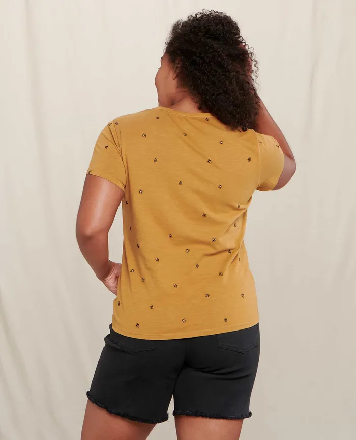 Tops and TShirts ToadandCo Women8217s Women8217s Primo Crew Embroidered Bees Embroidery