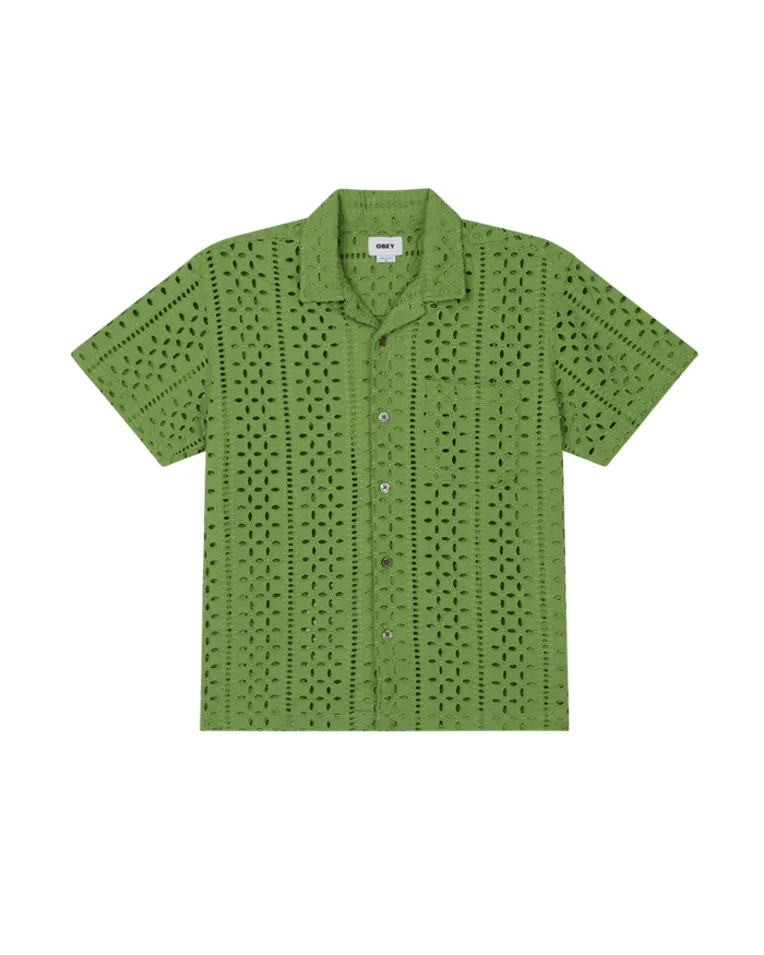 TOPS OBEY Clothing Men AYERS SS SHIRT Piquant Green