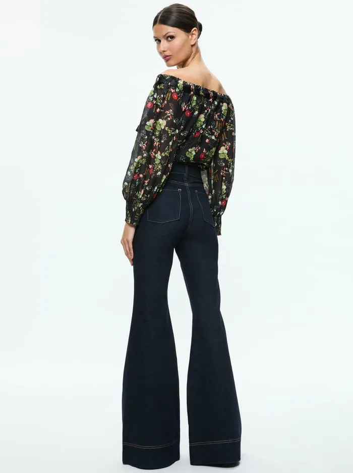 Tops Women Alice Olivia Alta Off The Shoulder Top Blush Kiss Black