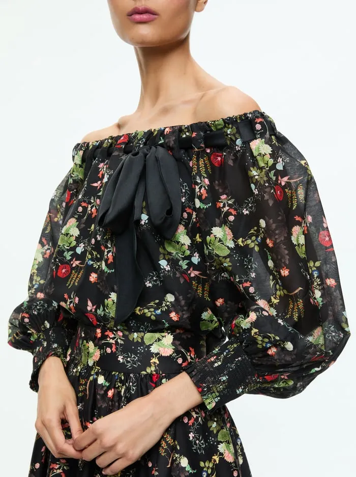 Tops Women Alice Olivia Alta Off The Shoulder Top Blush Kiss Black