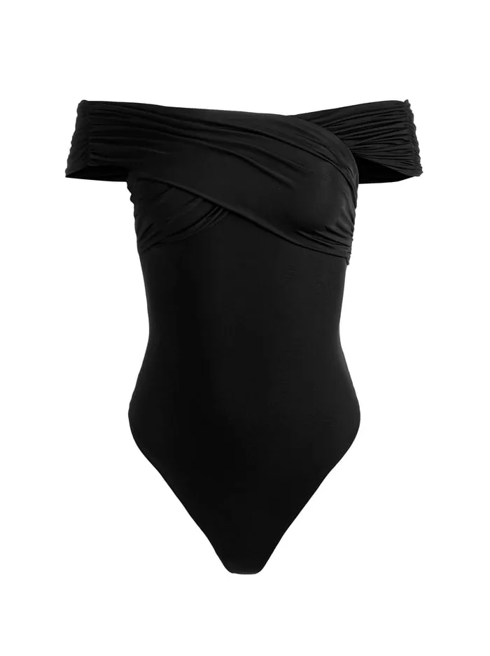 Tops Women Alice Olivia Averne Bodysuit Black