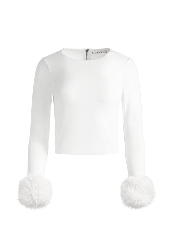 Tops Women Alice Olivia Delaina Top Off White