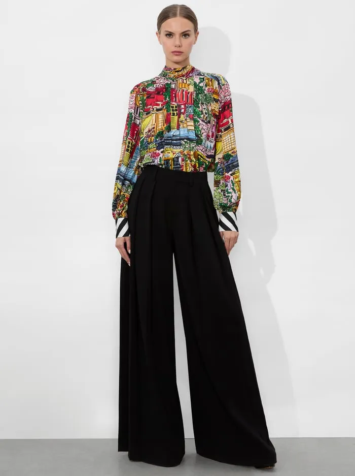 Tops Women Alice Olivia Gertrude Blouse Vacation Dreams
