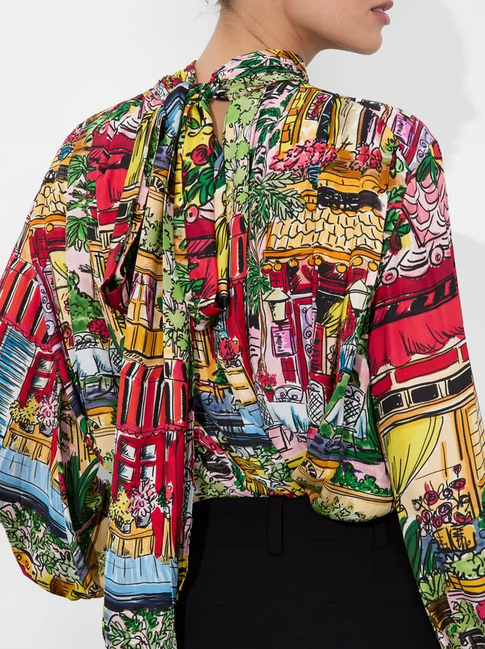 Tops Women Alice Olivia Gertrude Blouse Vacation Dreams