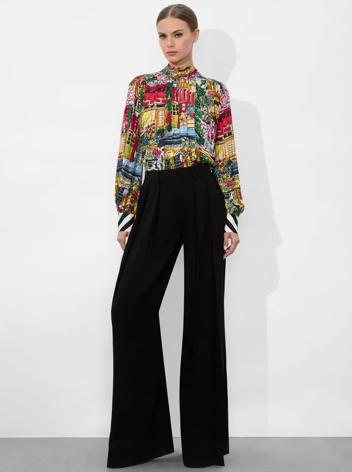 Tops Women Alice Olivia Gertrude Blouse Vacation Dreams