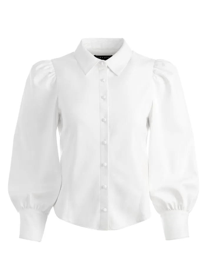 Tops Women Alice Olivia Nadine Vegan Top Off White