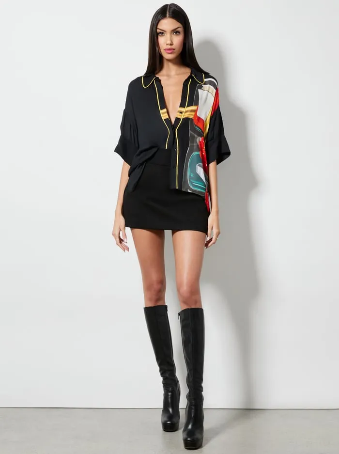 Tops Women Alice Olivia Tom Wesselmann Edyth High Low Button Down Still Life