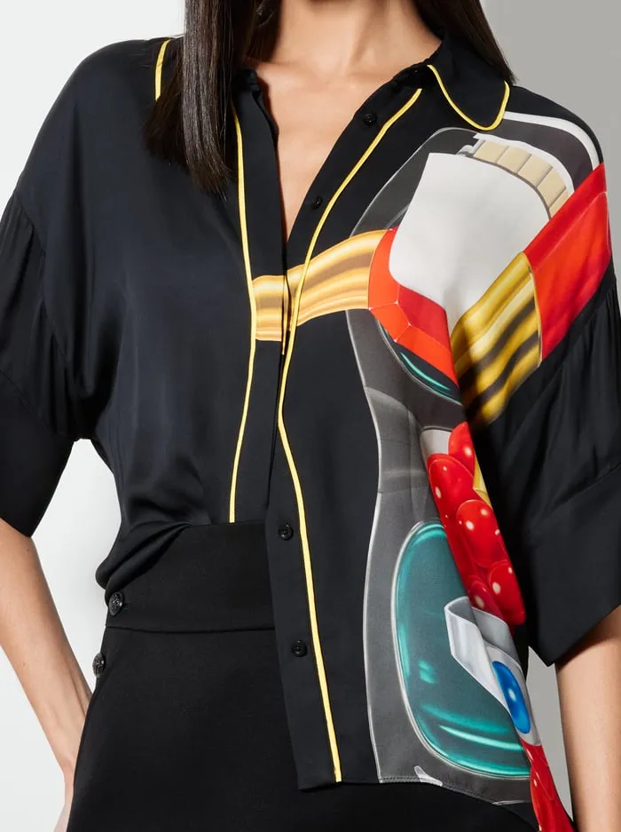 Tops Women Alice Olivia Tom Wesselmann Edyth High Low Button Down Still Life