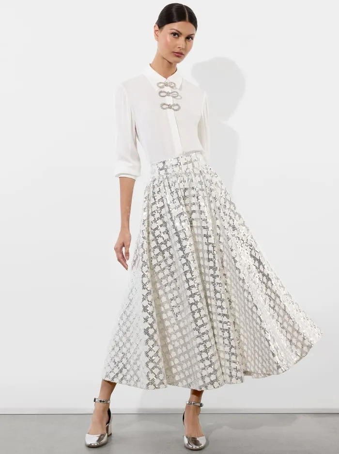 Tops Women Alice Olivia Willa Placket Bow Top Off White