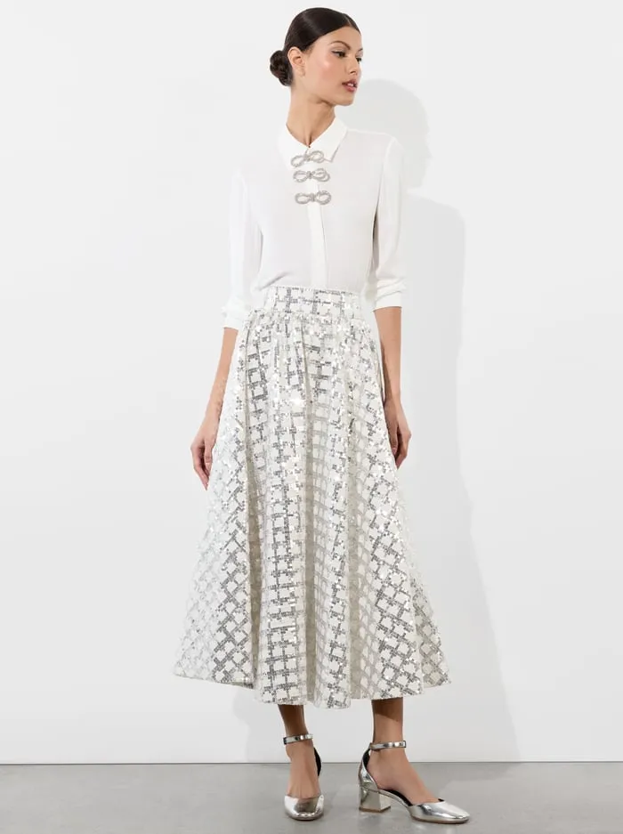 Tops Women Alice Olivia Willa Placket Bow Top Off White