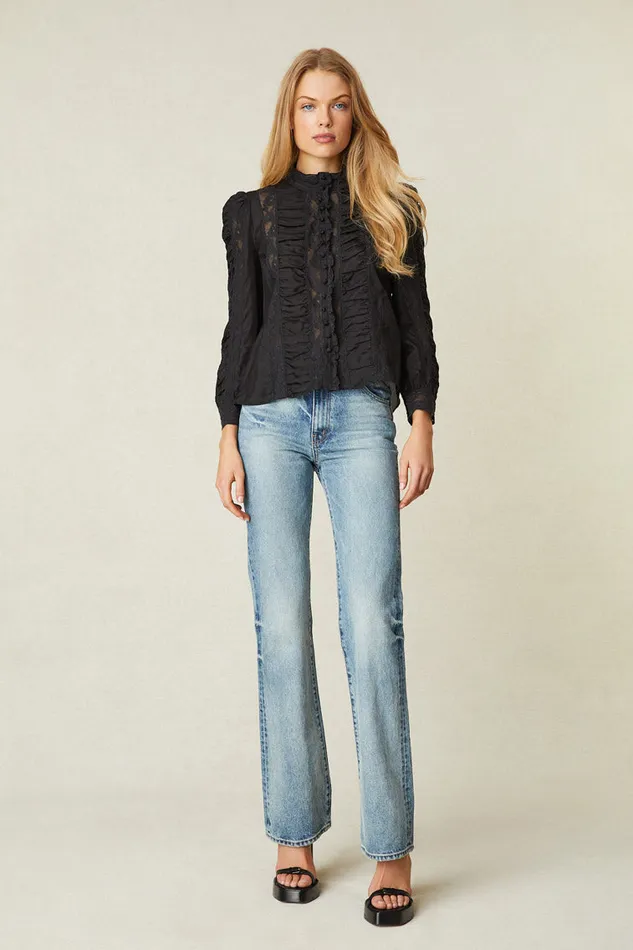 Tops Women LoveShackFancy Jacque Top Black Tops Women LoveShackFancy Jacque Top Black