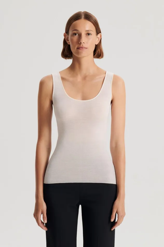 Tops Women Scanlan Theodore BABYWOOL SINGLET Ivory All Tops Women Scanlan Theodore BABYWOOL SINGLET Ivory All