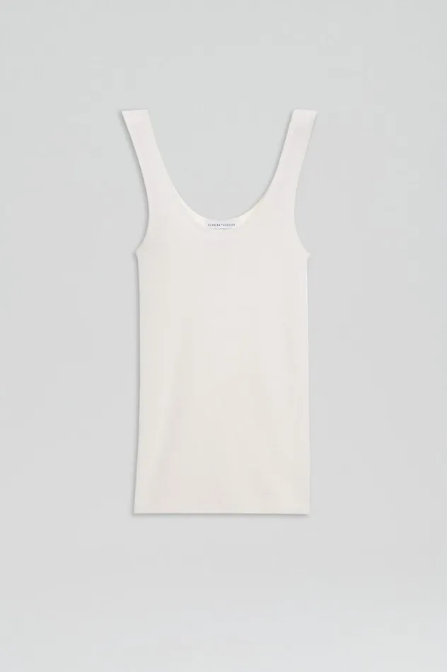 Tops Women Scanlan Theodore BABYWOOL SINGLET Ivory All Tops Women Scanlan Theodore BABYWOOL SINGLET Ivory All