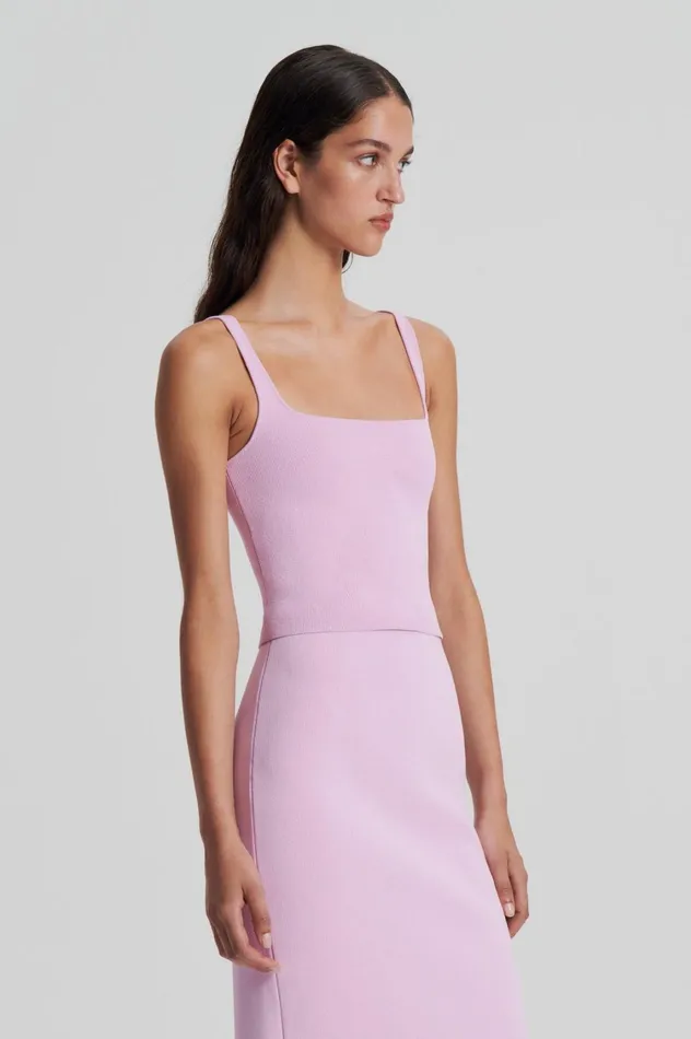 Tops Women Scanlan Theodore CREPE KNIT SQUARE CAMISOLE Mauve Tops Women Scanlan Theodore CREPE KNIT SQUARE CAMISOLE Mauve