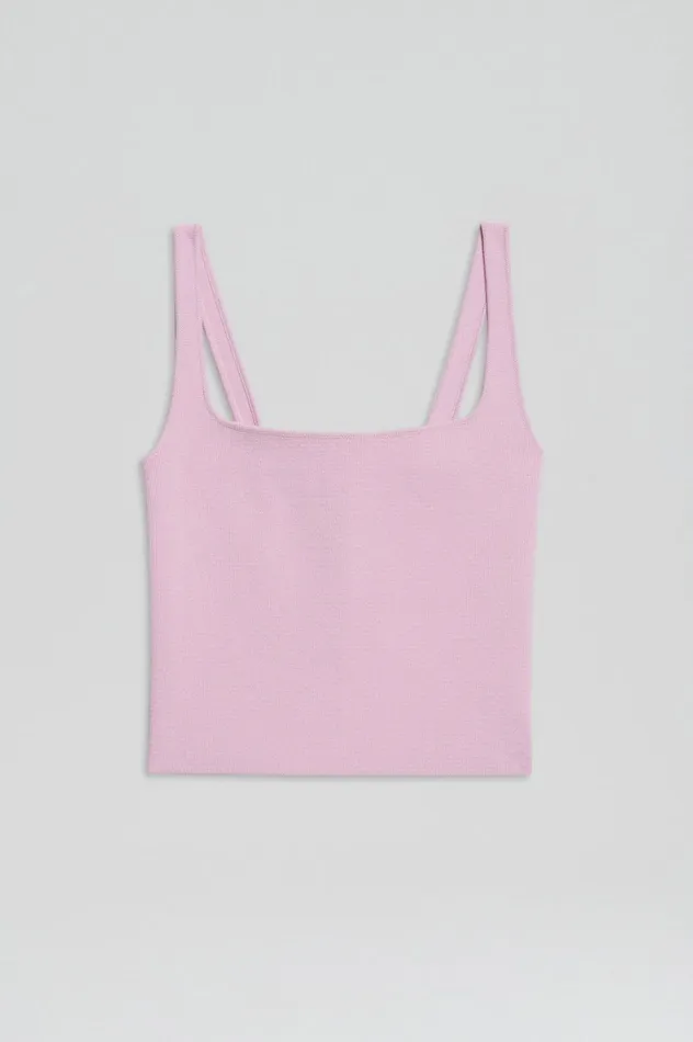 Tops Women Scanlan Theodore CREPE KNIT SQUARE CAMISOLE Mauve Tops Women Scanlan Theodore CREPE KNIT SQUARE CAMISOLE Mauve