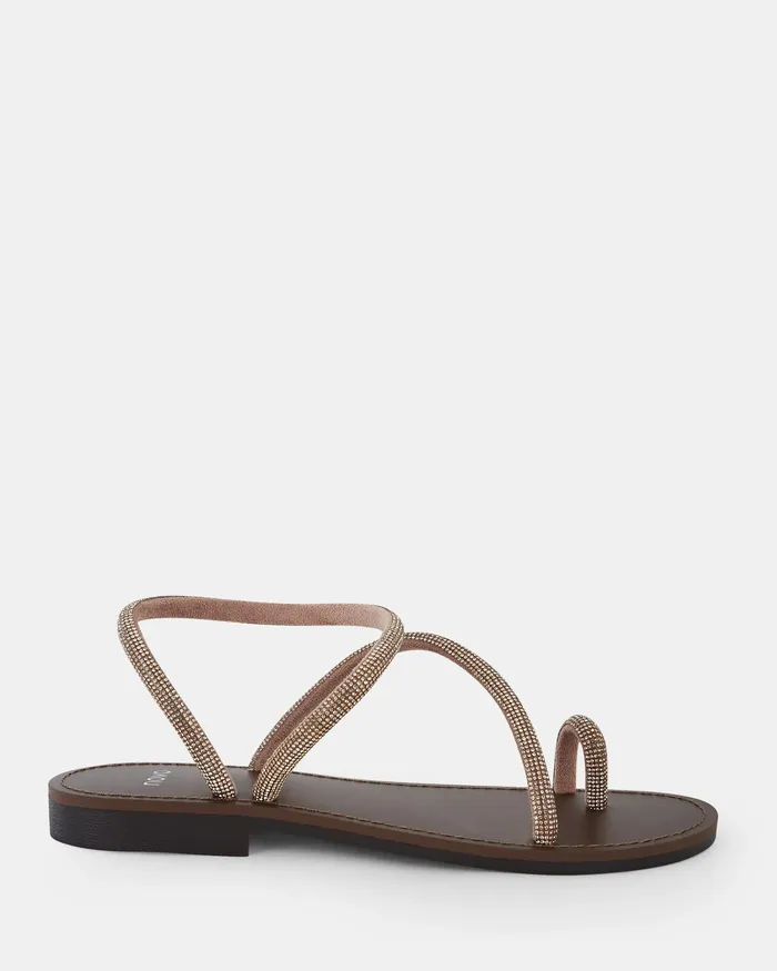 TOWNES ROSE GOLD Flat Sandals Women Flat Sandals NOVO Shoes