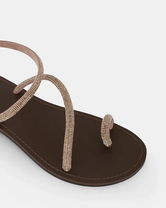 TOWNES ROSE GOLD Flat Sandals Women Flat Sandals NOVO Shoes