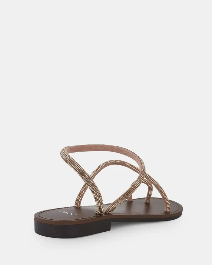 TOWNES ROSE GOLD Flat Sandals Women Flat Sandals NOVO Shoes