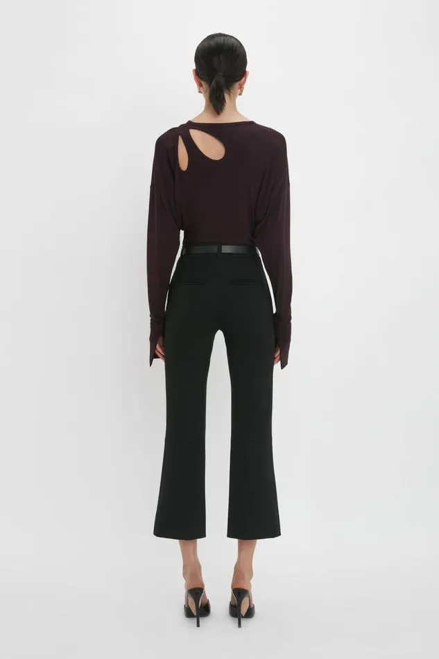 Trousers and Shorts Women Victoria Beckham Cropped Kick Trouser In Black