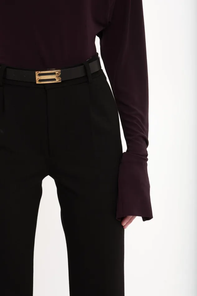 Trousers and Shorts Women Victoria Beckham Cropped Kick Trouser In Black
