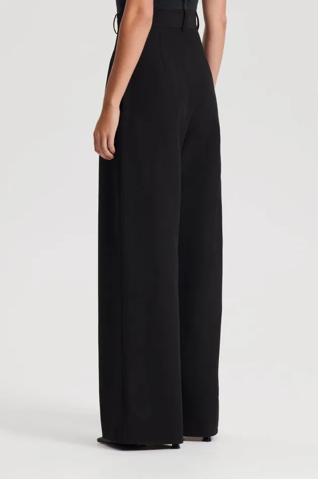 Trousers Women Scanlan Theodore PLEAT DRAPE LEG TROUSER Black Trousers Women Scanlan Theodore PLEAT DRAPE LEG TROUSER Black