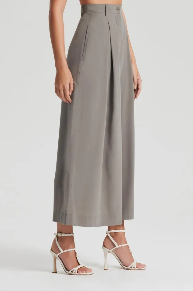 Trousers Women Scanlan Theodore SILK CROP TROUSER Taupe Trousers Women Scanlan Theodore SILK CROP TROUSER Taupe