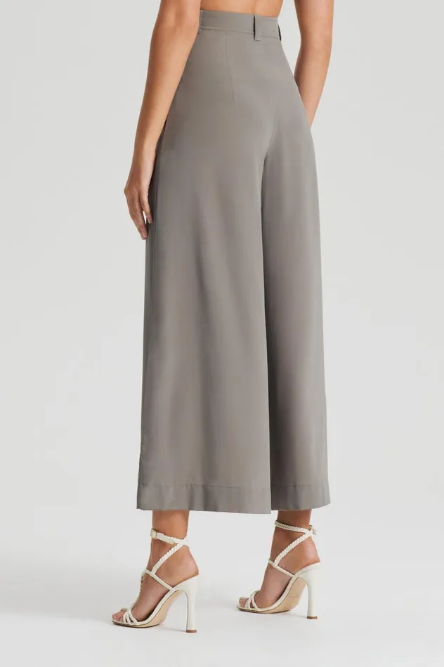 Trousers Women Scanlan Theodore SILK CROP TROUSER Taupe Trousers Women Scanlan Theodore SILK CROP TROUSER Taupe