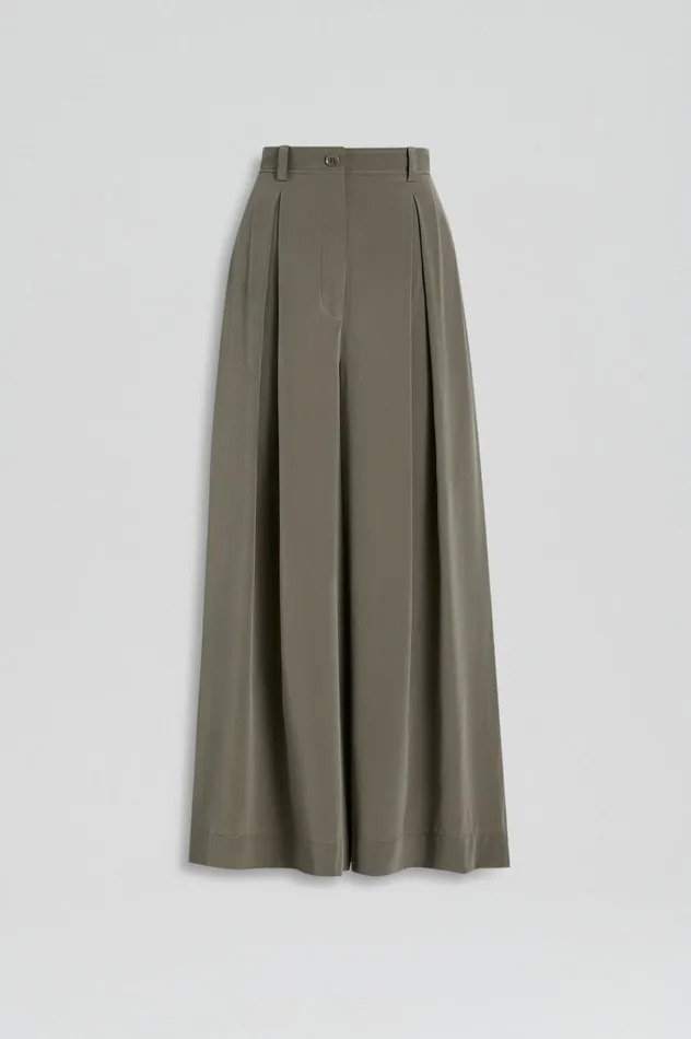 Trousers Women Scanlan Theodore SILK CROP TROUSER Taupe Trousers Women Scanlan Theodore SILK CROP TROUSER Taupe