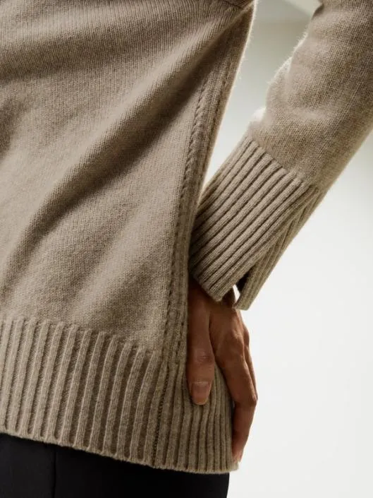 Turtleneck RelaxedFit Cashmere Sweater Women Lilysilk Knitwear