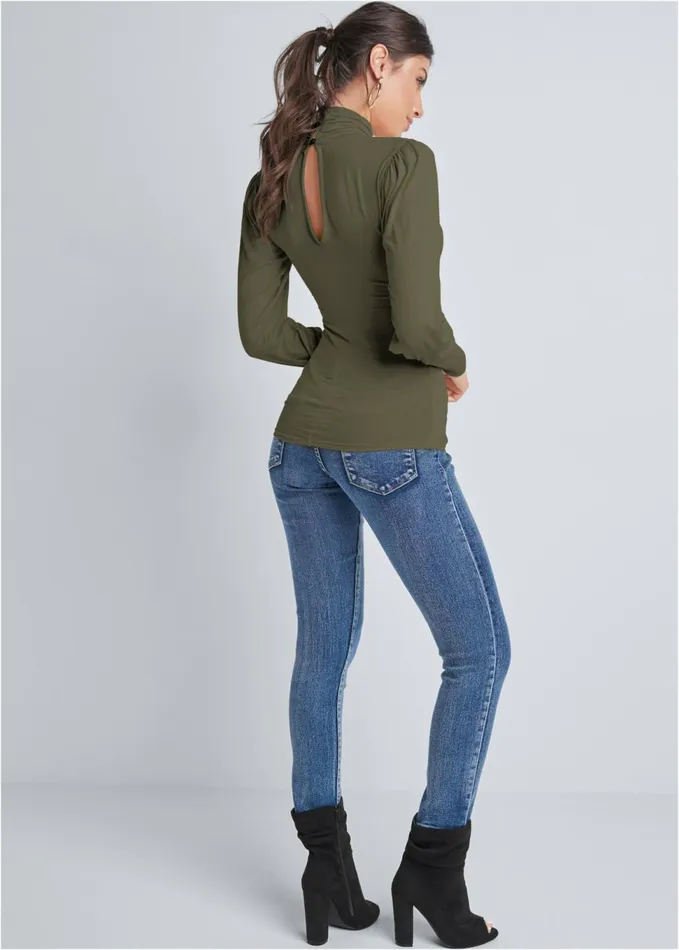 Turtleneck Top Olive Women VENUS Venus Basics Tops