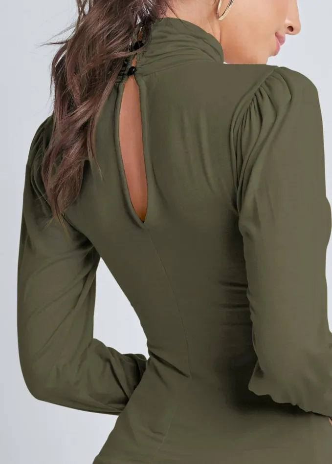 Turtleneck Top Olive Women VENUS Venus Basics Tops
