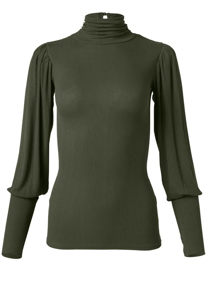 Turtleneck Top Olive Women VENUS Venus Basics Tops