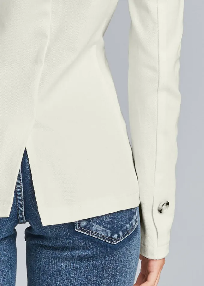 Twill ButtonFront Blazer White Women VENUS Blazers